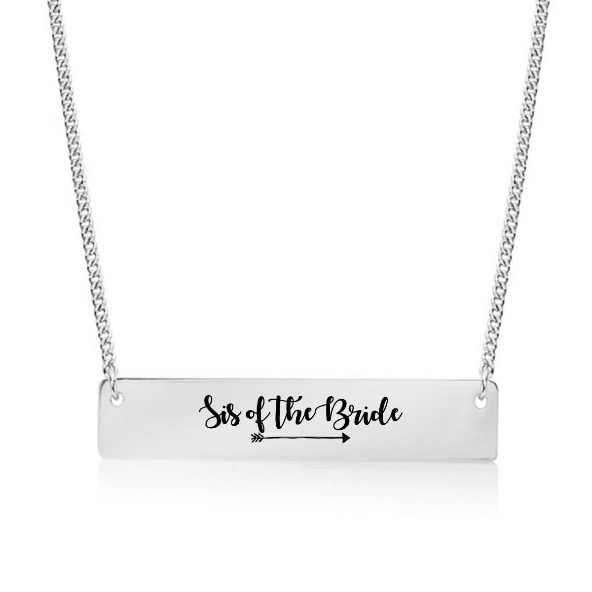 Sister of the Bride Gold / Silver Bar Necklace - Bridesmaid Gift - pipercleo.com