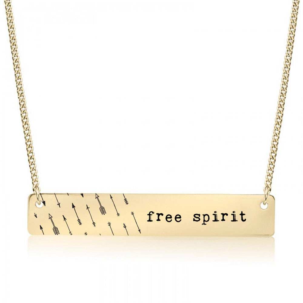 Free Spirit Gold / Silver Bar Necklace - Bridesmaid Gift - pipercleo.com