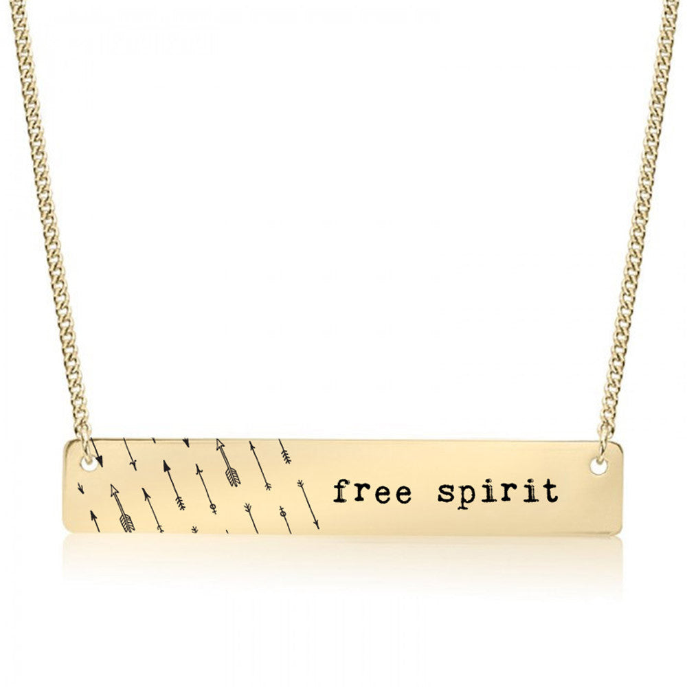 Free Spirit Gold / Silver Bar Necklace - Bridesmaid Gift - pipercleo.com
