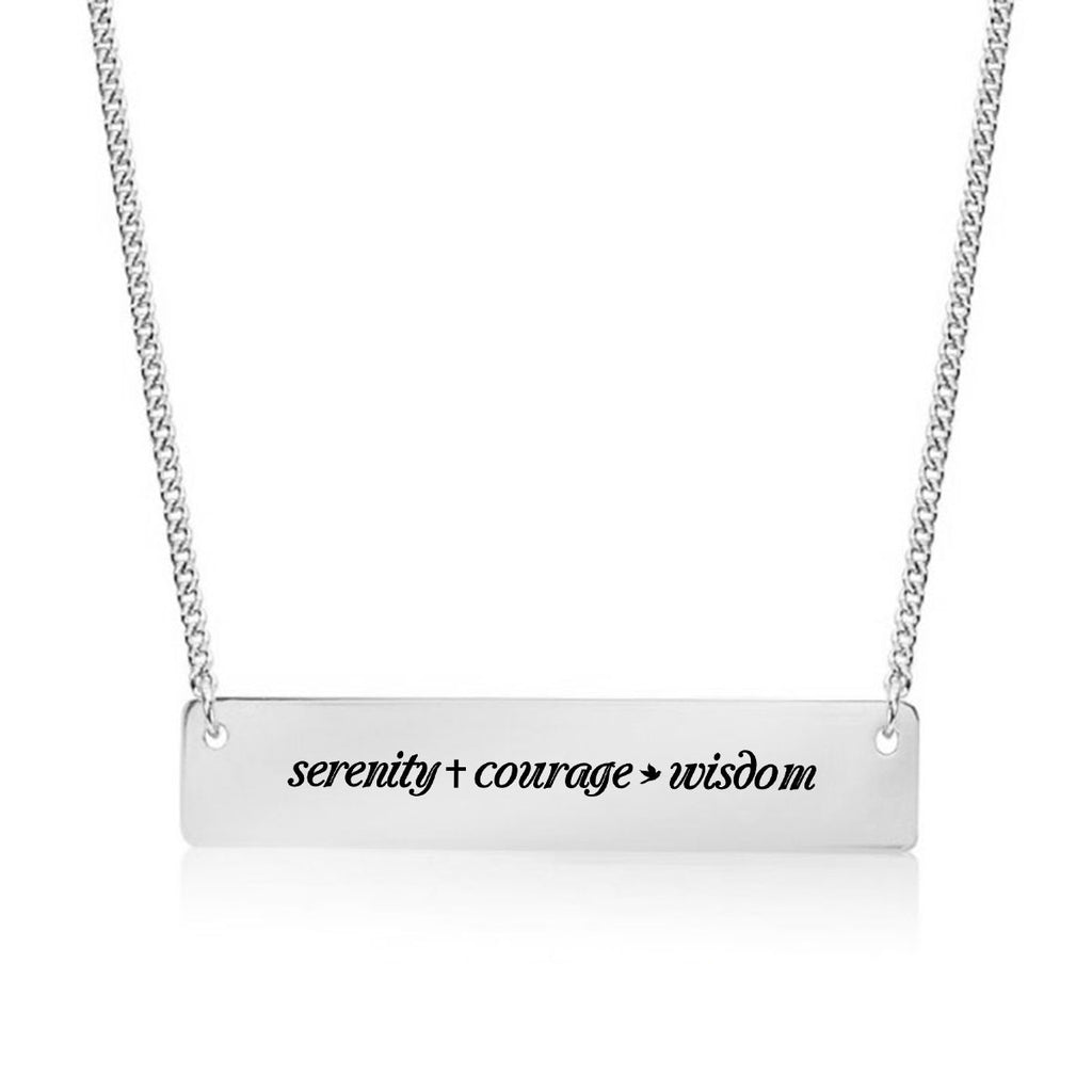 Serenity Prayer Gold / Silver Bar Necklace - pipercleo.com