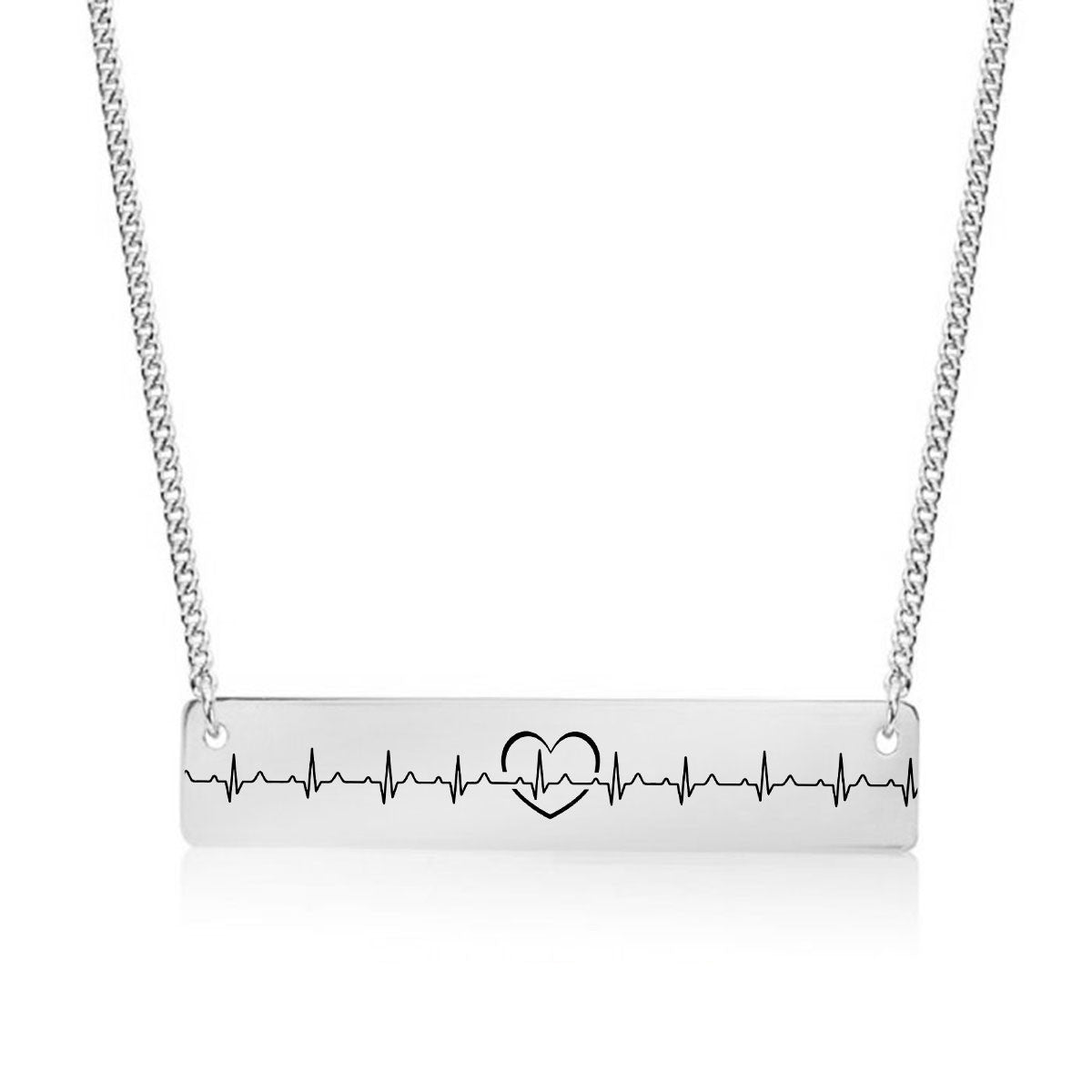 Beating Heart Gold / Silver Bar Necklace - pipercleo.com