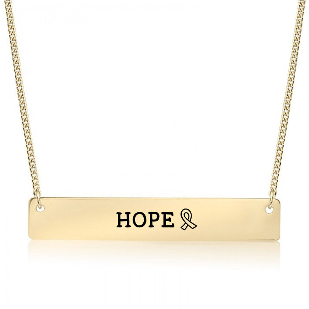 Hope Ribbon Gold / Silver Bar Necklace - pipercleo.com