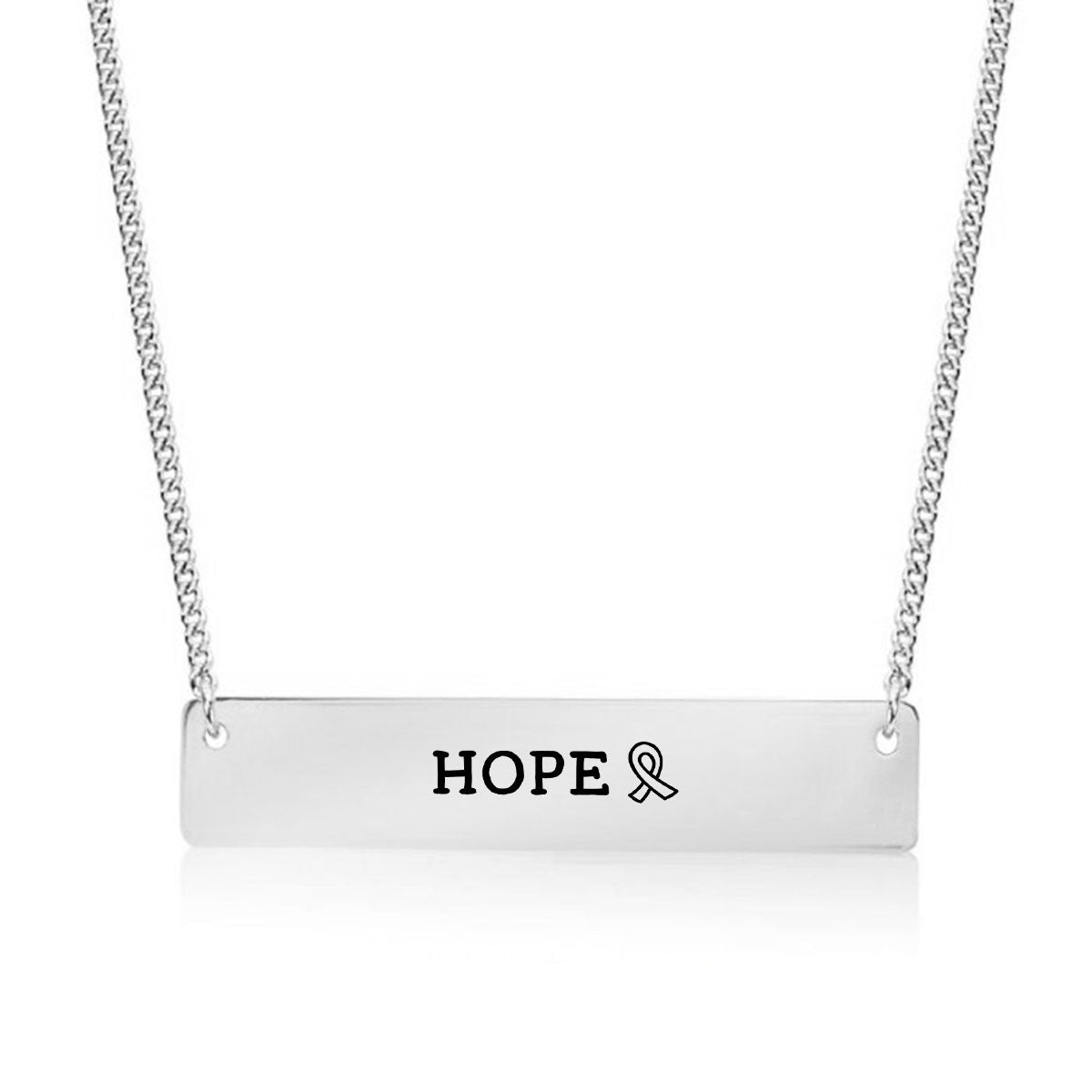 Hope Ribbon Gold / Silver Bar Necklace - pipercleo.com