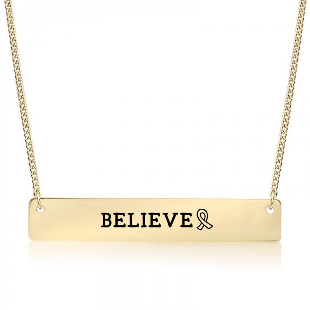 Believe Gold / Silver Bar Necklace - pipercleo.com