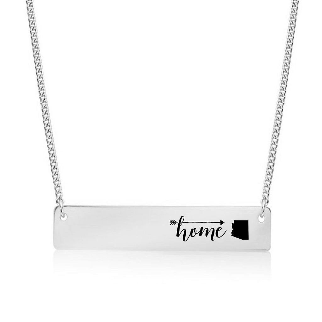 Home is Arizona Gold / Silver Bar Necklace - pipercleo.com