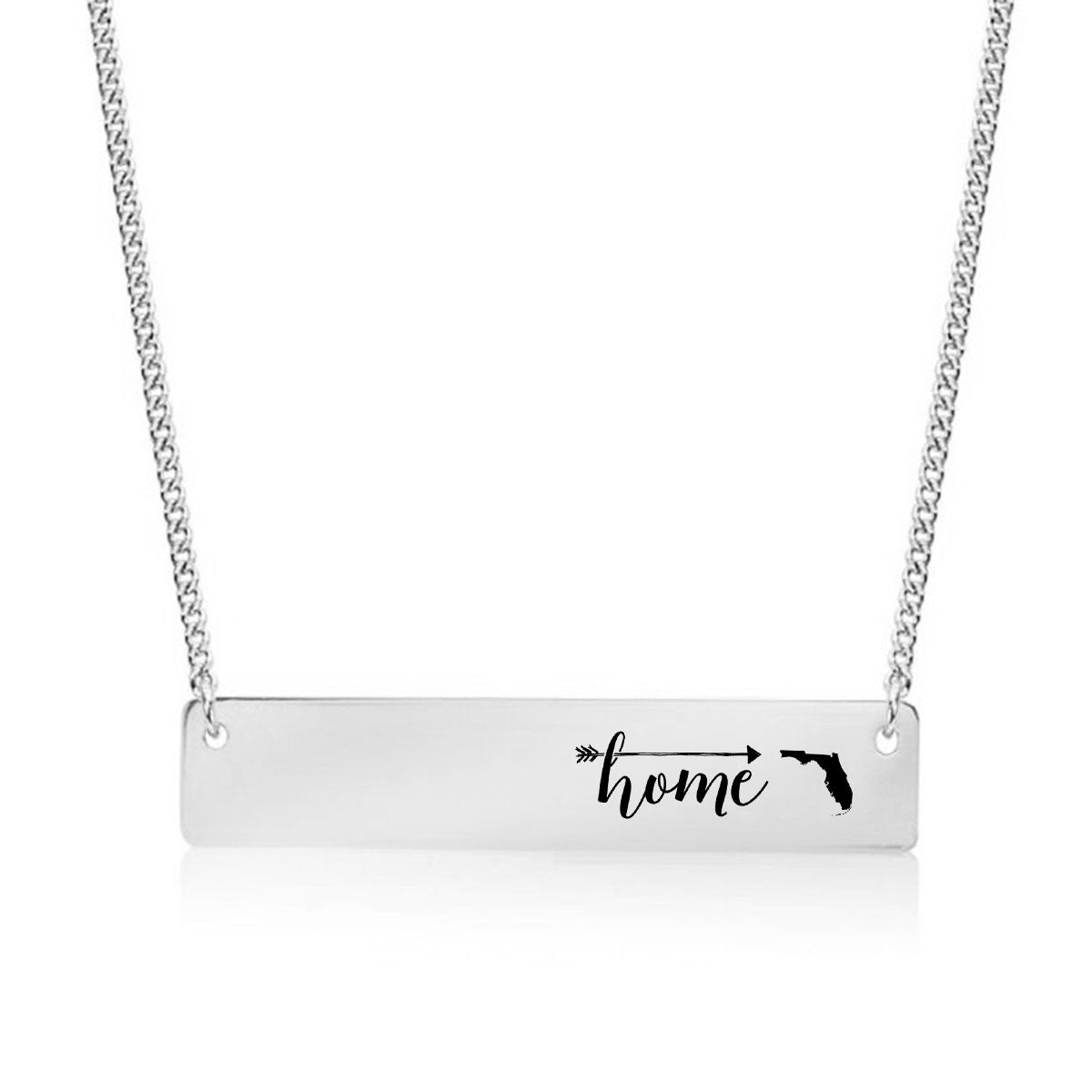 Home is Florida Gold / Silver Bar Necklace - pipercleo.com