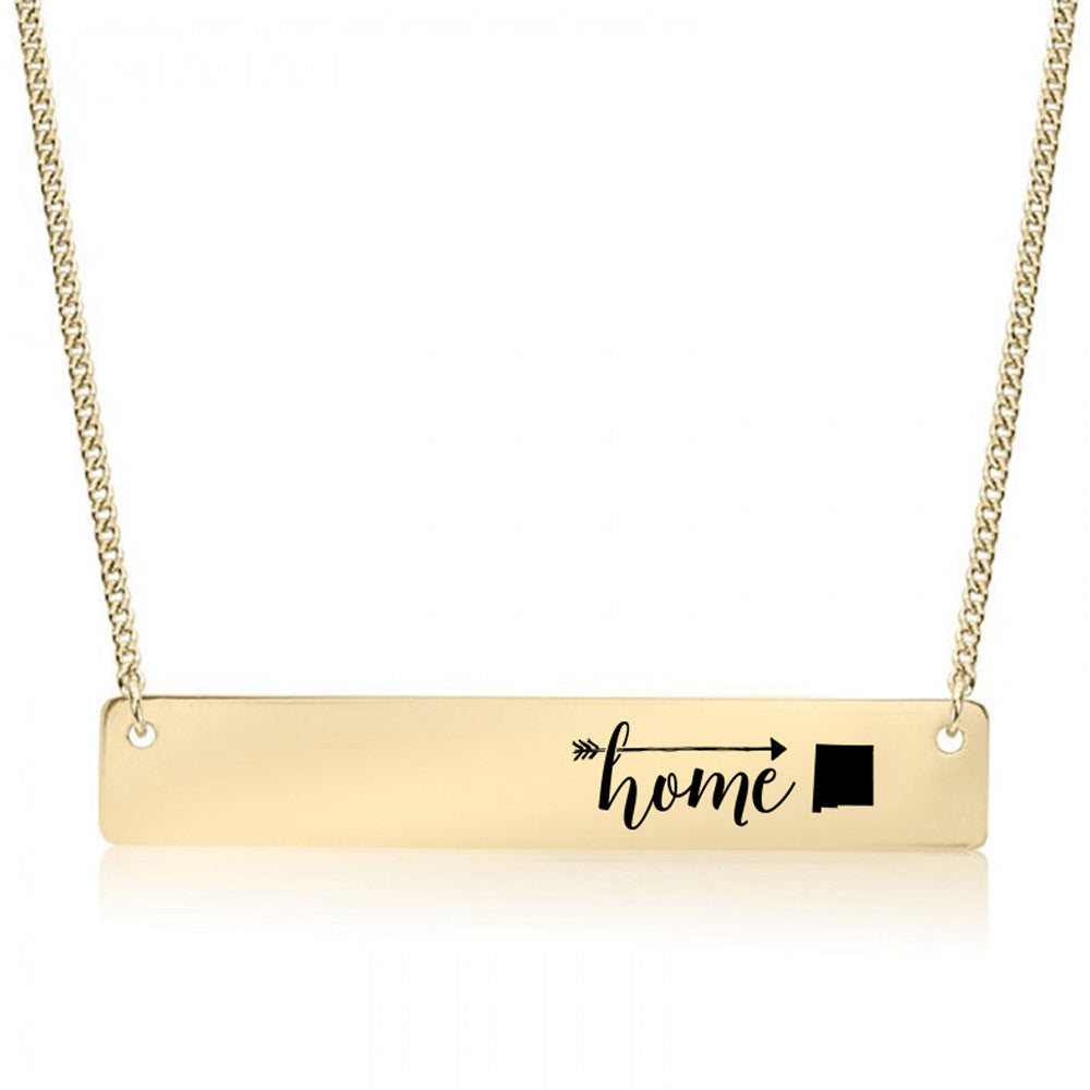 Home is New Mexico Gold / Silver Bar Necklace - pipercleo.com