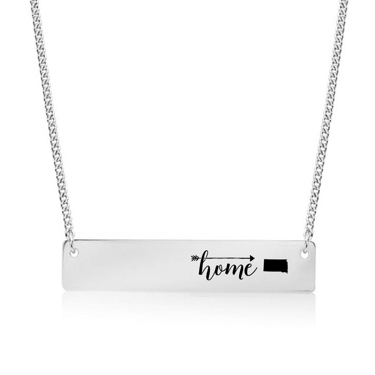 Home is South Dakota Gold / Silver Bar Necklace - pipercleo.com