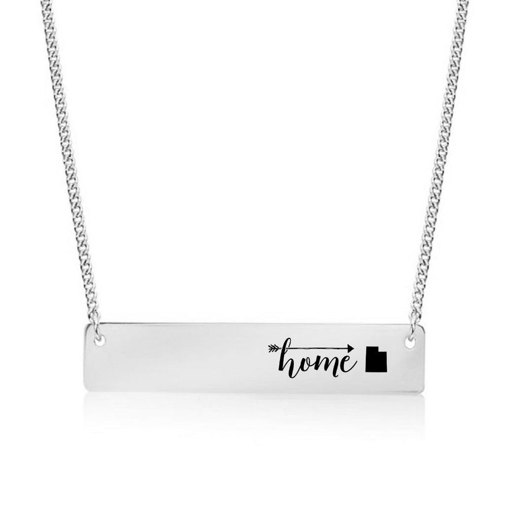 Home is Utah Gold / Silver Bar Necklace - pipercleo.com