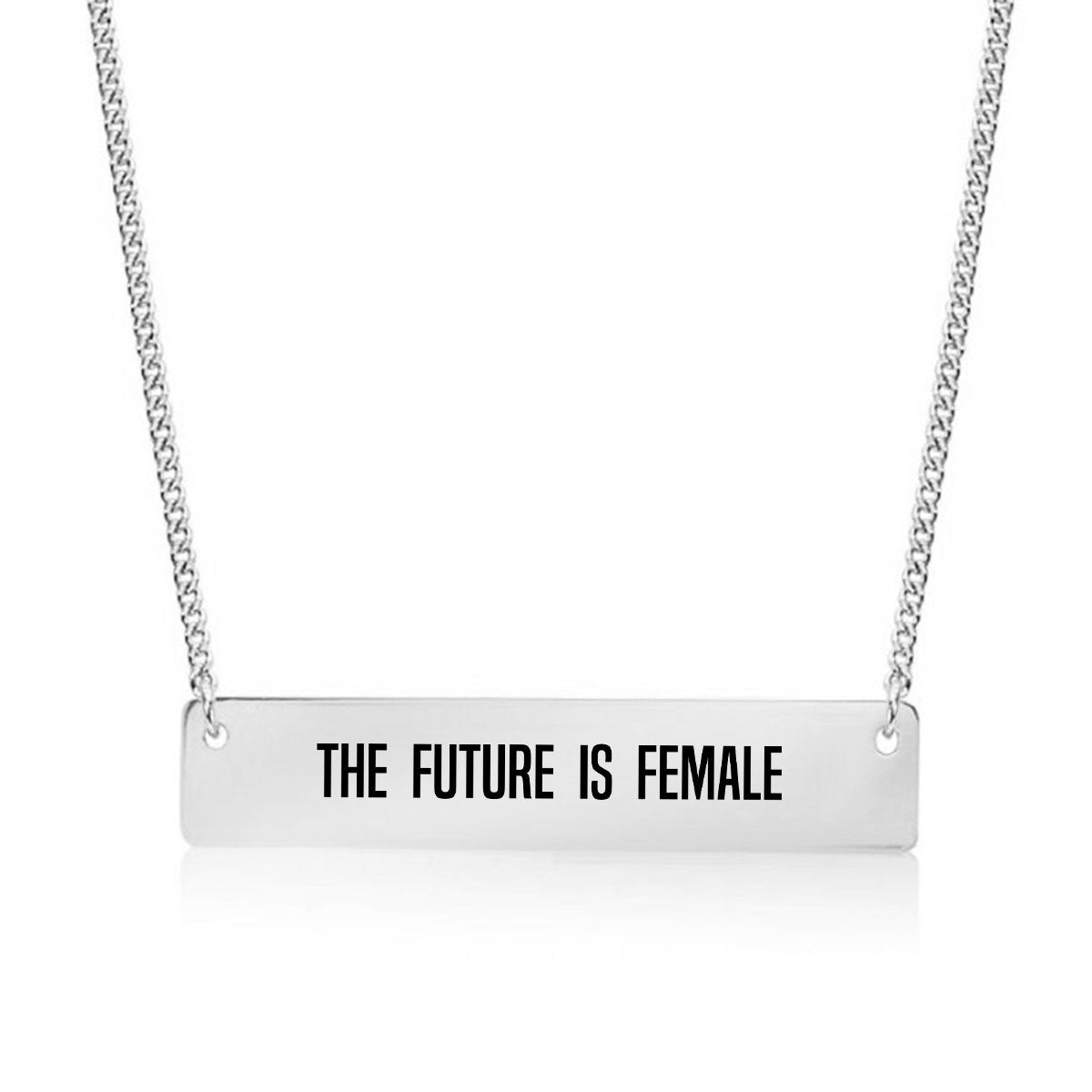 The Future is Female Gold / Silver Bar Necklace - pipercleo.com