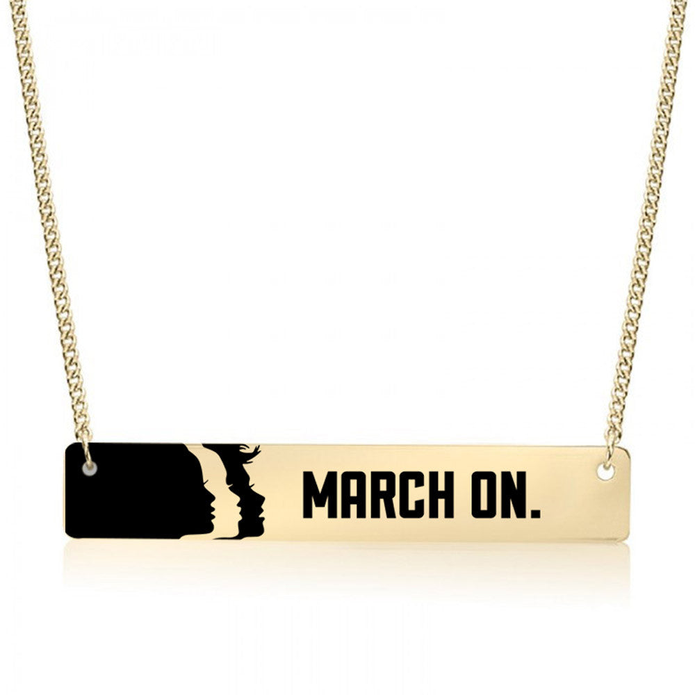 March On Bar Gold / Silver Necklace - pipercleo.com