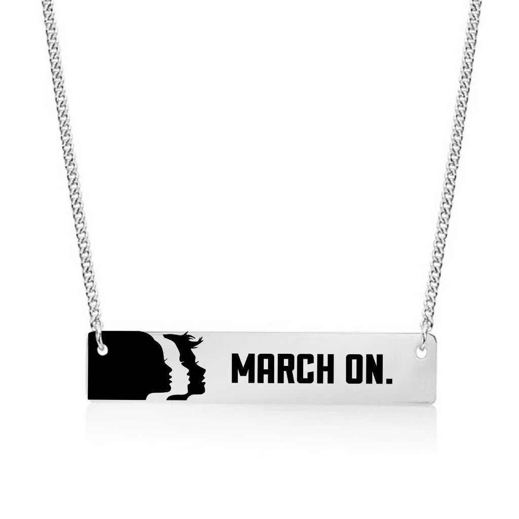 March On Bar Gold / Silver Necklace - pipercleo.com