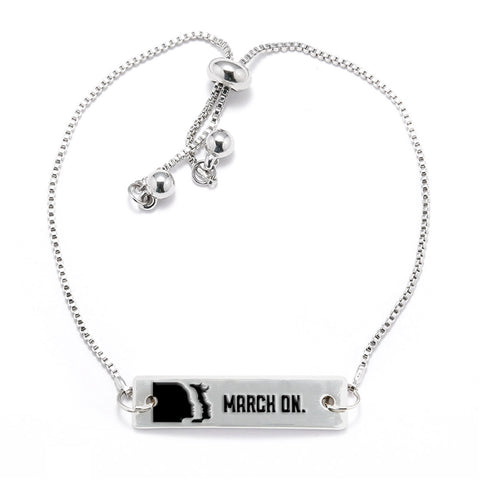 March On Silver Bar Adjustable Bracelet