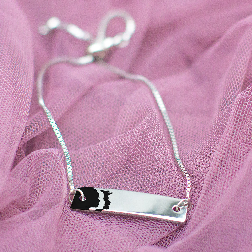Women's March Logo Silver Bar Adjustable Bracelet - pipercleo.com