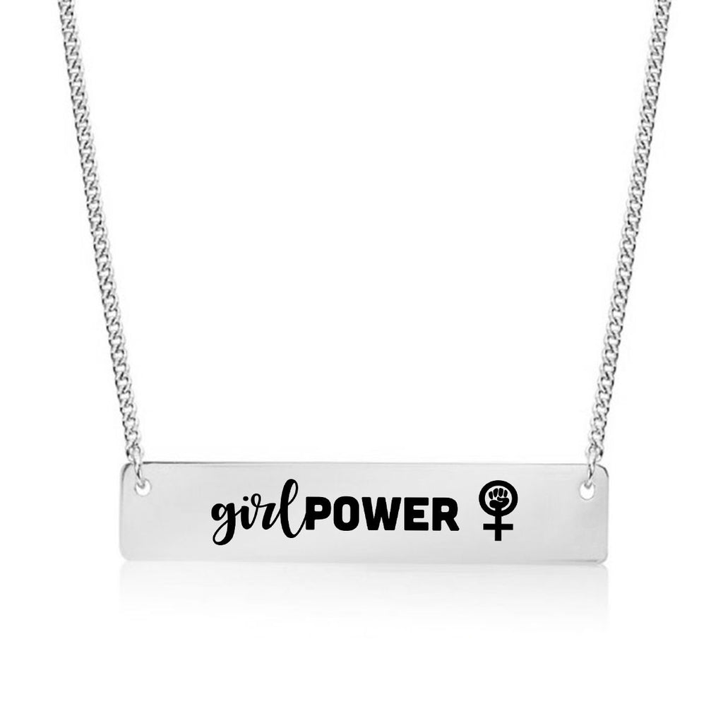 Girl Power Gold / Silver Bar Necklace - pipercleo.com