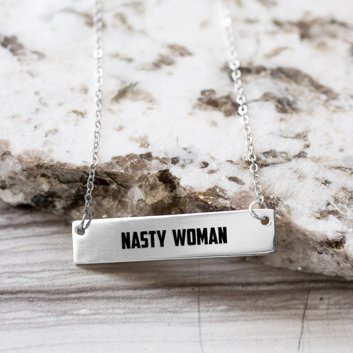Nasty Woman Gold / Silver Bar Necklace - pipercleo.com