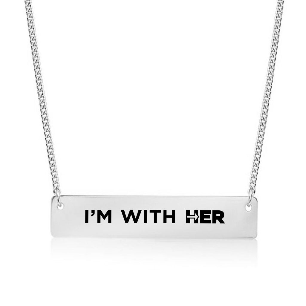 I'm With Her Gold / Silver Bar Necklace - pipercleo.com