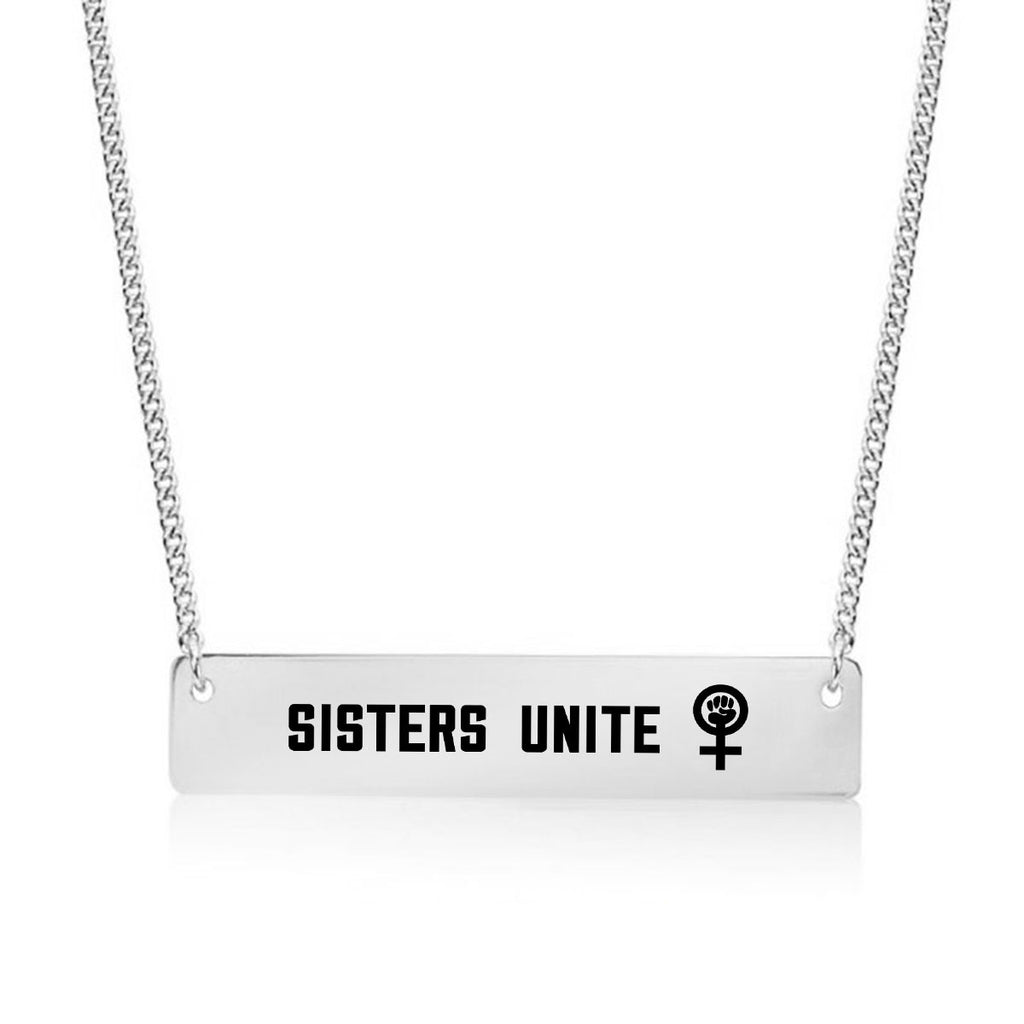 Sisters Unite Gold / Silver Bar Necklace - pipercleo.com