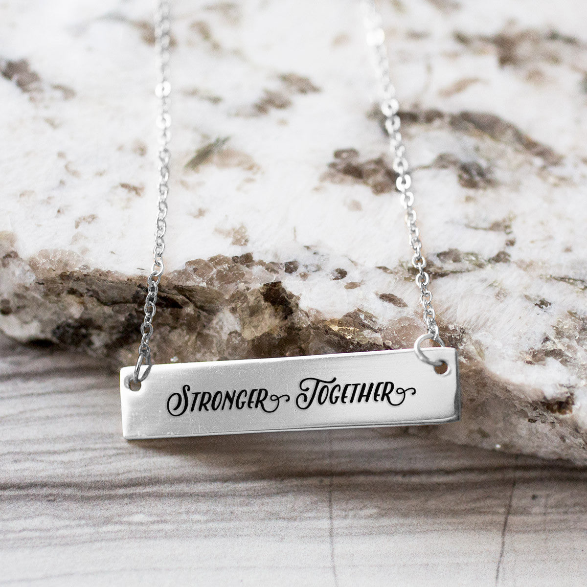 Stronger Together Gold / Silver Bar Necklace - pipercleo.com