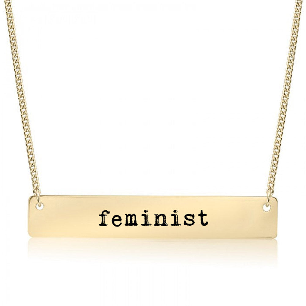 Feminist Gold / Silver Bar Necklace - pipercleo.com