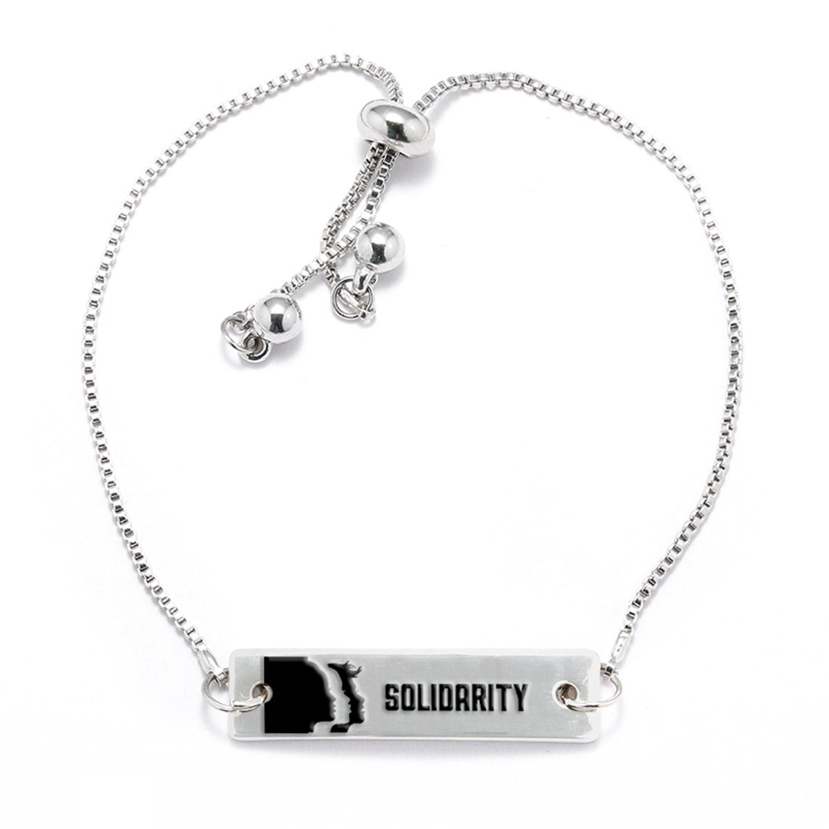 Solidarity Silver Bar Adjustable Bracelet - pipercleo.com