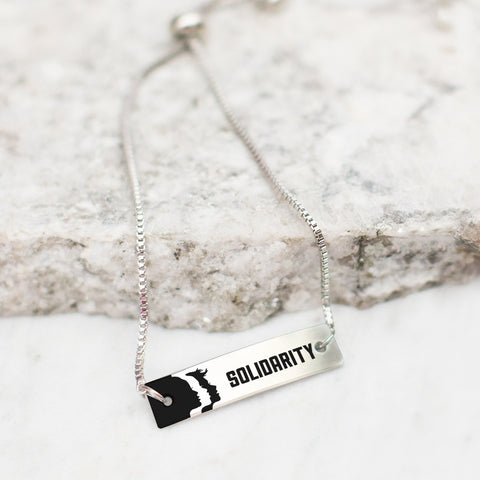 Solidarity Silver Bar Adjustable Bracelet - pipercleo.com