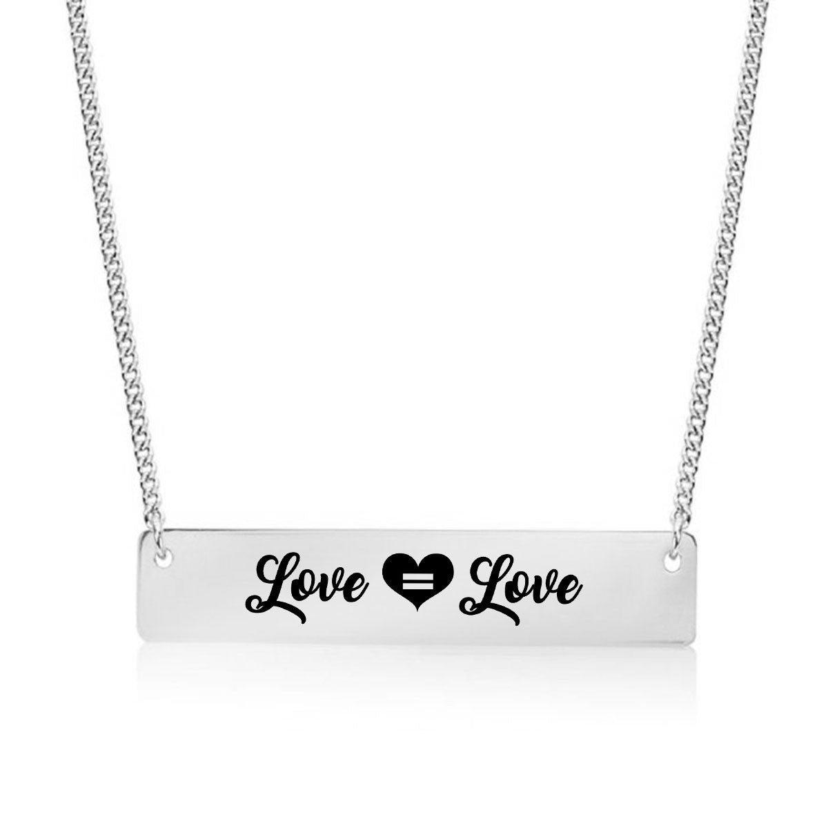 Love is Love Gold / Silver Bar Necklace - pipercleo.com