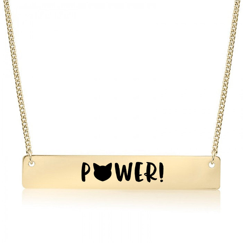 Pussy Power Gold / Silver Bar Necklace - pipercleo.com