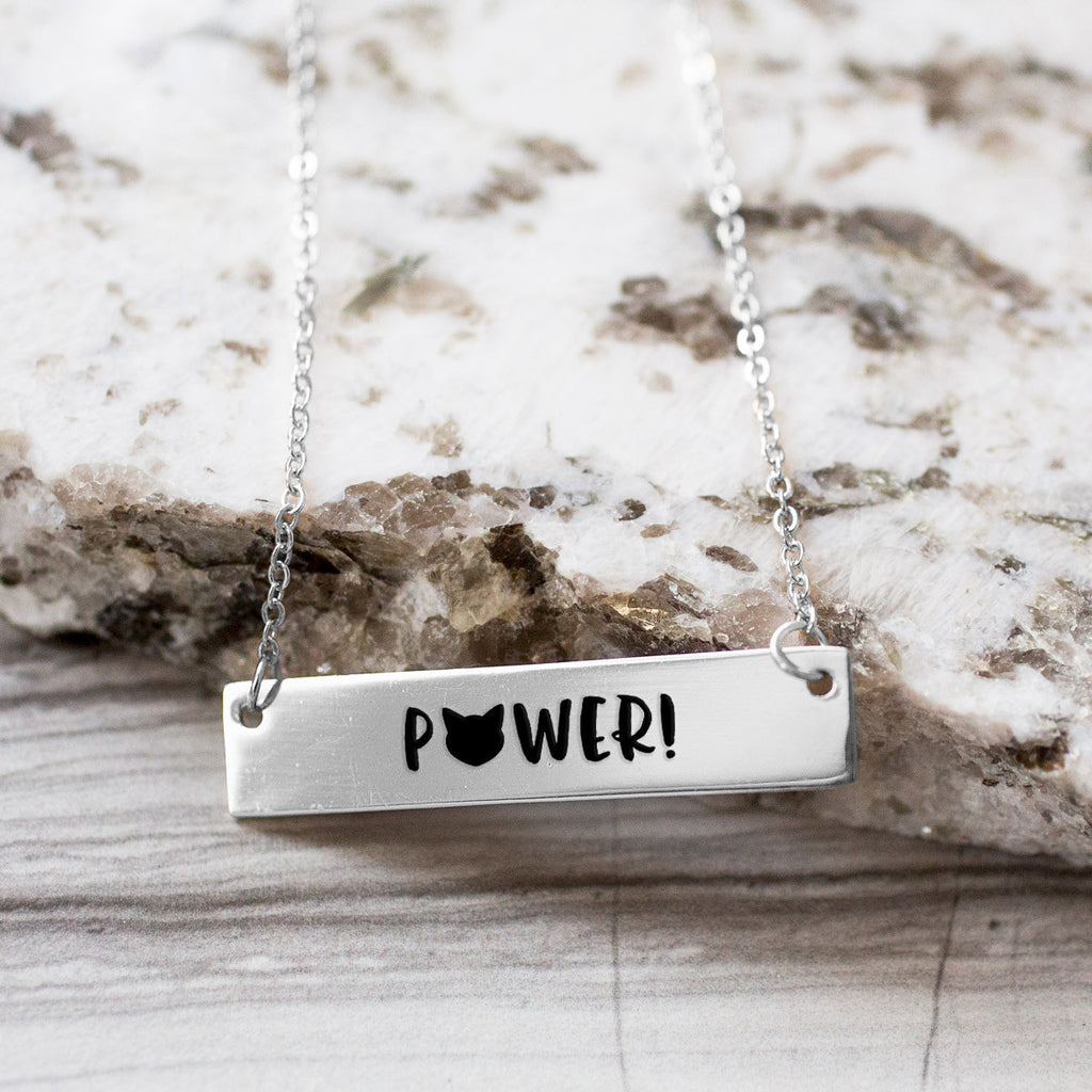 Pussy Power Gold / Silver Bar Necklace - pipercleo.com