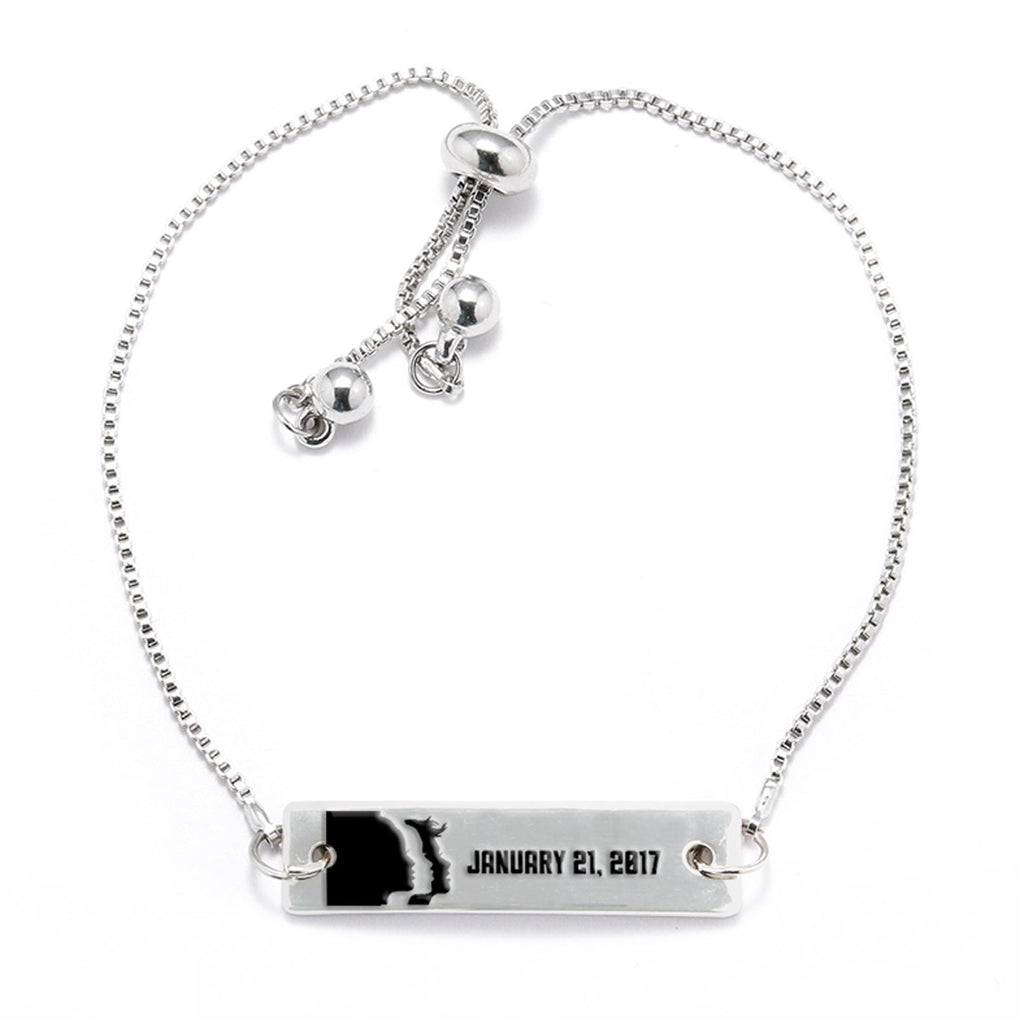 Women's March - 1.21.17 Silver Bar Adjustable Bracelet - pipercleo.com