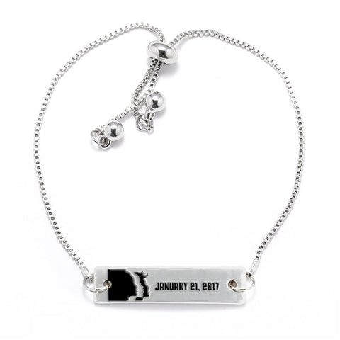 Women's March - 1.21.17 Silver Bar Adjustable Bracelet