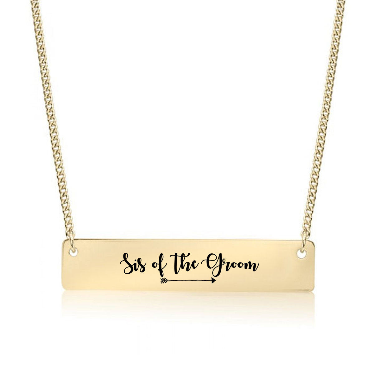 Sis of the Groom Gold / Silver Bar Necklace - pipercleo.com