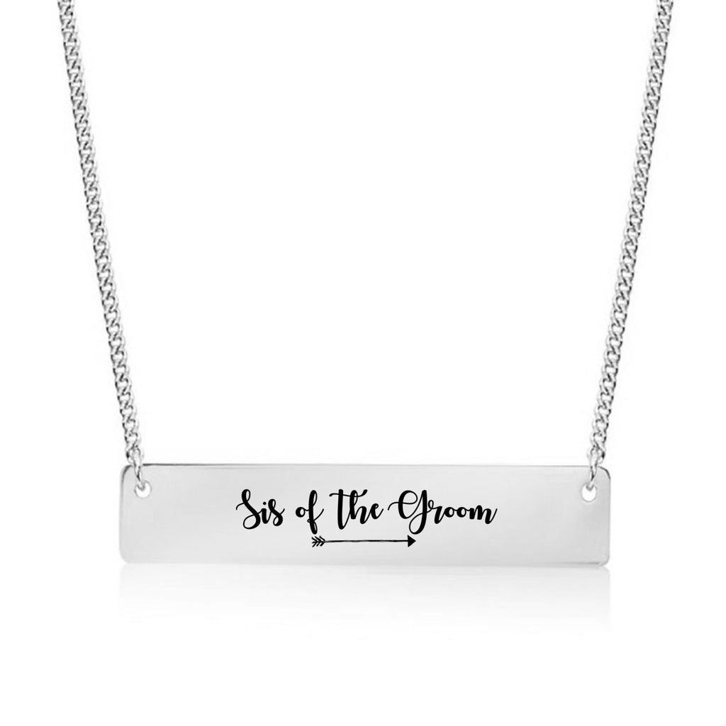 Sis of the Groom Gold / Silver Bar Necklace - pipercleo.com