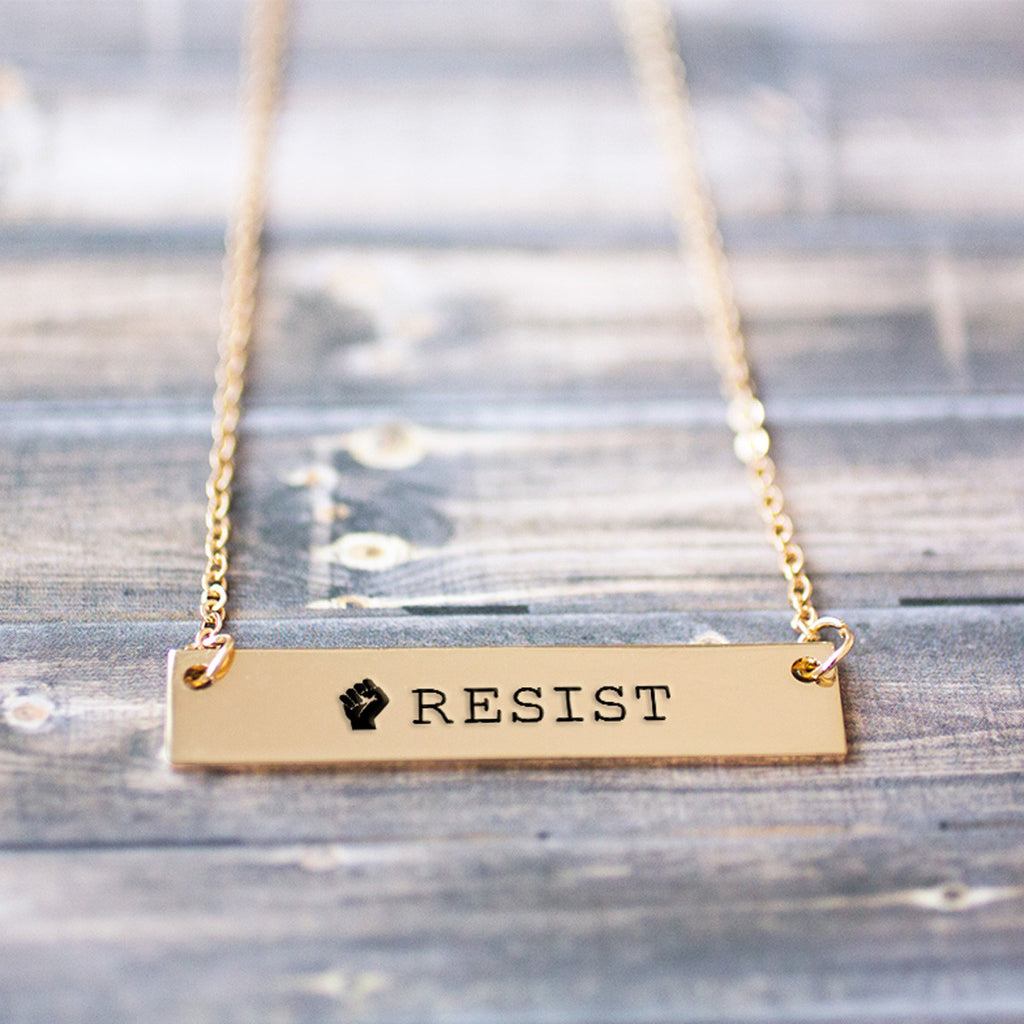Resist Gold / Silver Bar Necklace - pipercleo.com