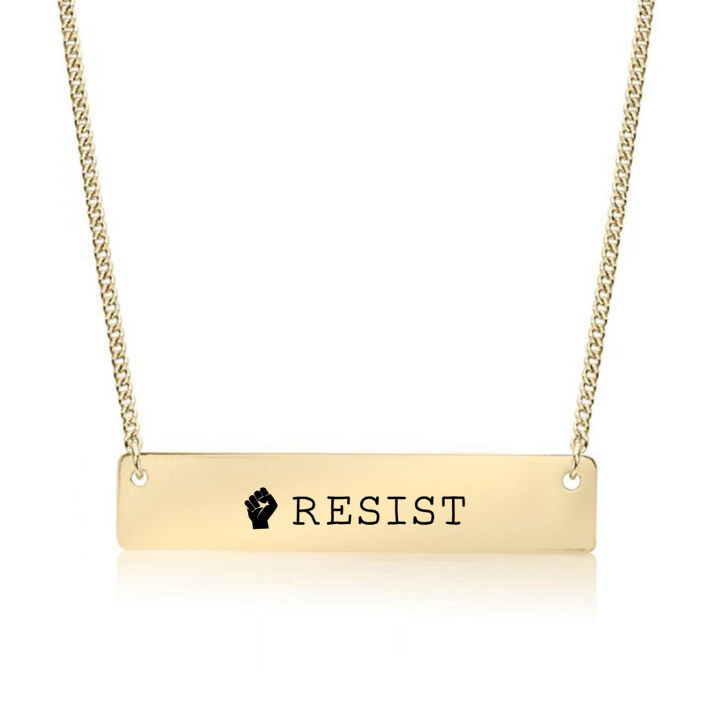 Resist Gold / Silver Bar Necklace - pipercleo.com