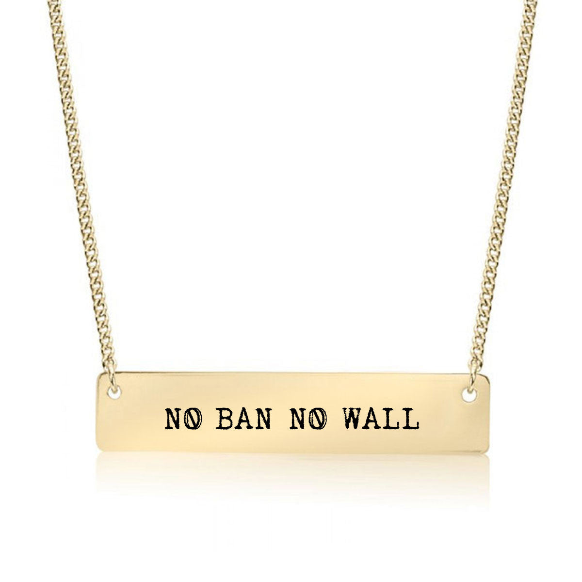 No Ban No Wall Gold / Silver Bar Necklace - pipercleo.com