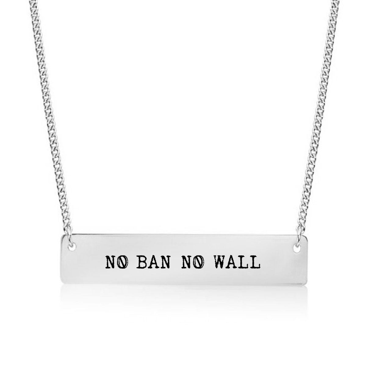 No Ban No Wall Gold / Silver Bar Necklace - pipercleo.com