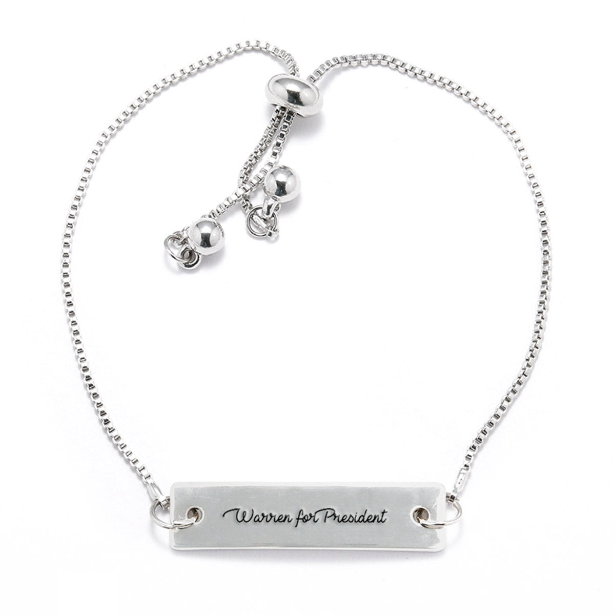 Elizabeth Warren for President 2020 Silver Bar Adjustable Bracelet - pipercleo.com