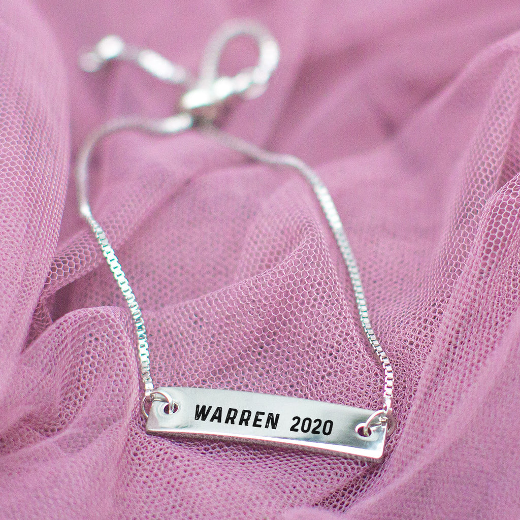 Warren 2020 Silver Bar Adjustable Bracelet - pipercleo.com