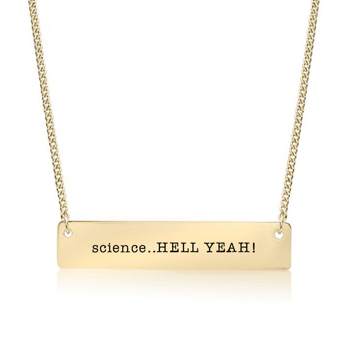 Science. Hell Yeah! Gold / Silver Bar Necklace - pipercleo.com