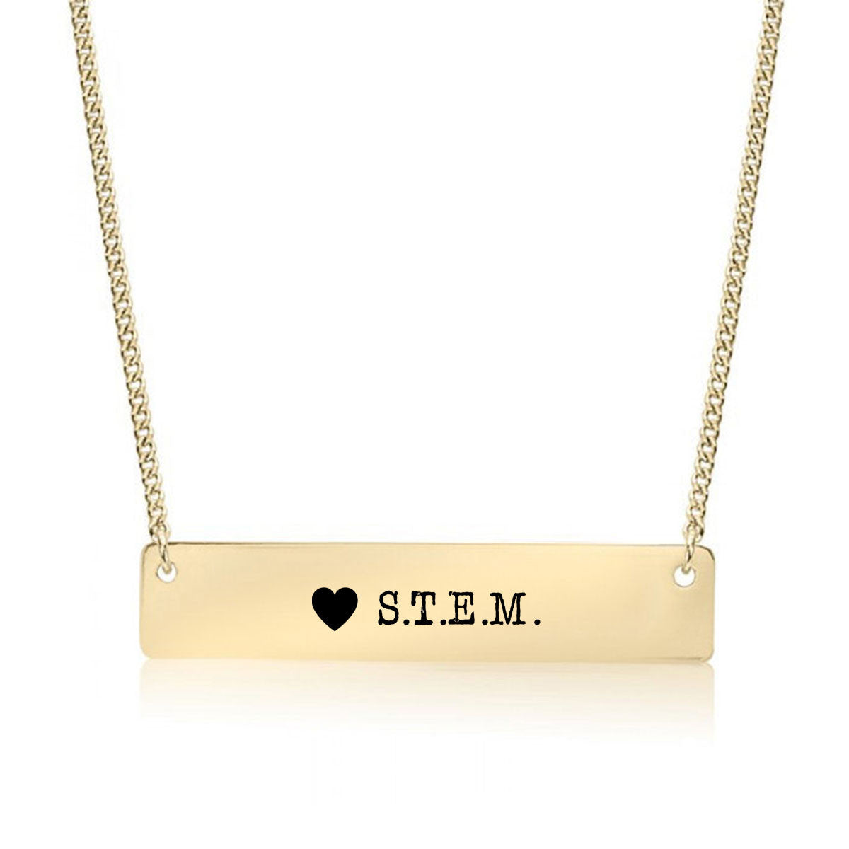 I Love STEM Gold / Silver Bar Necklace - pipercleo.com