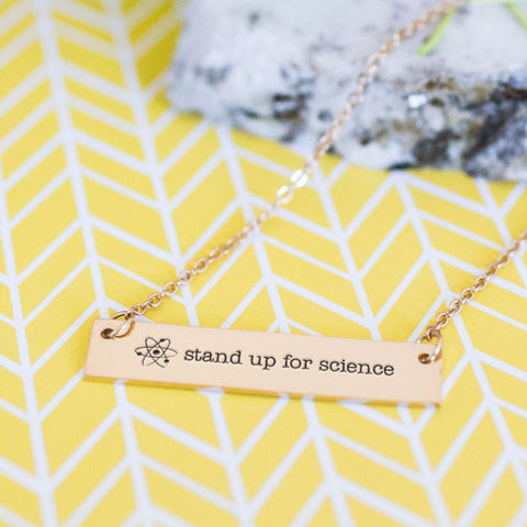 Stand Up for Science Gold / Silver Bar Necklace