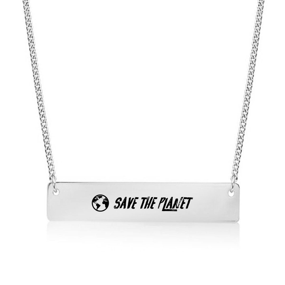 Save the Planet Gold / Silver Bar Necklace - pipercleo.com