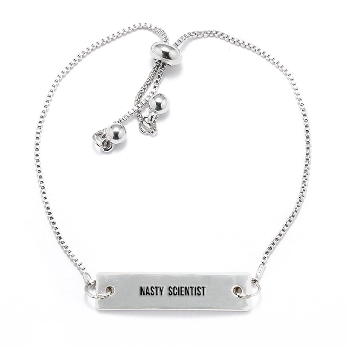 Nasty Scientist Silver Bar Adjustable Bracelet - pipercleo.com