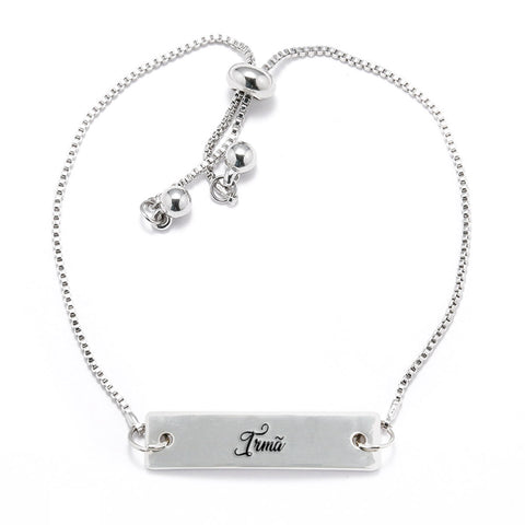 Irmã Silver Bar Adjustable Bracelet