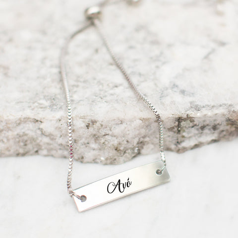 Avó Silver Bar Adjustable Bracelet - pipercleo.com