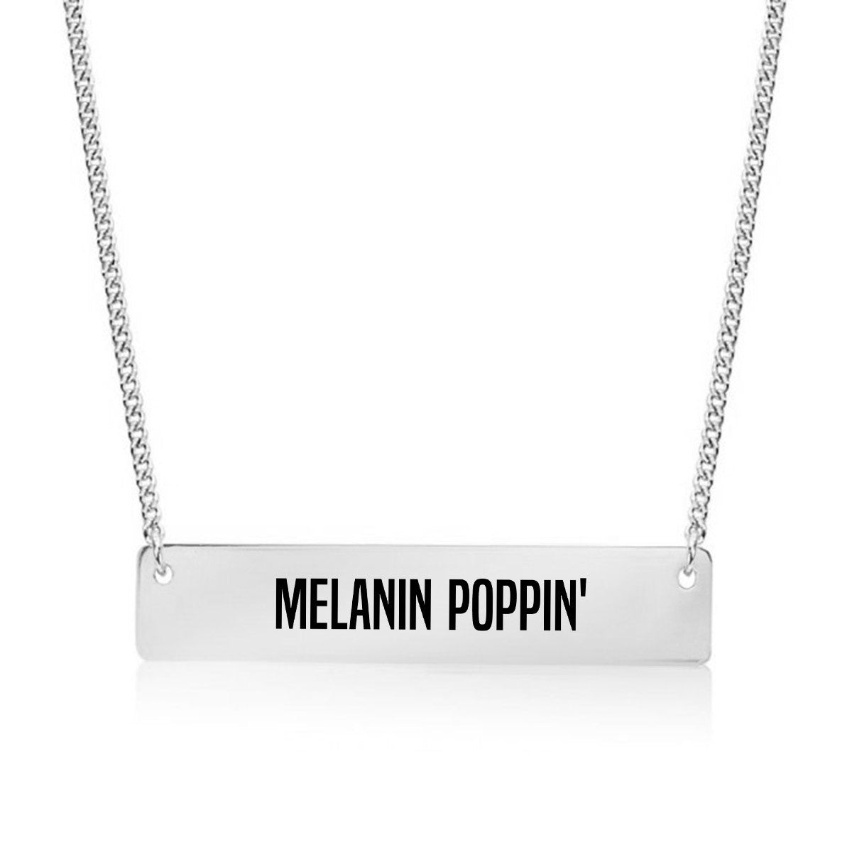 Melanin Poppin Gold / Silver Bar Necklace - pipercleo.com
