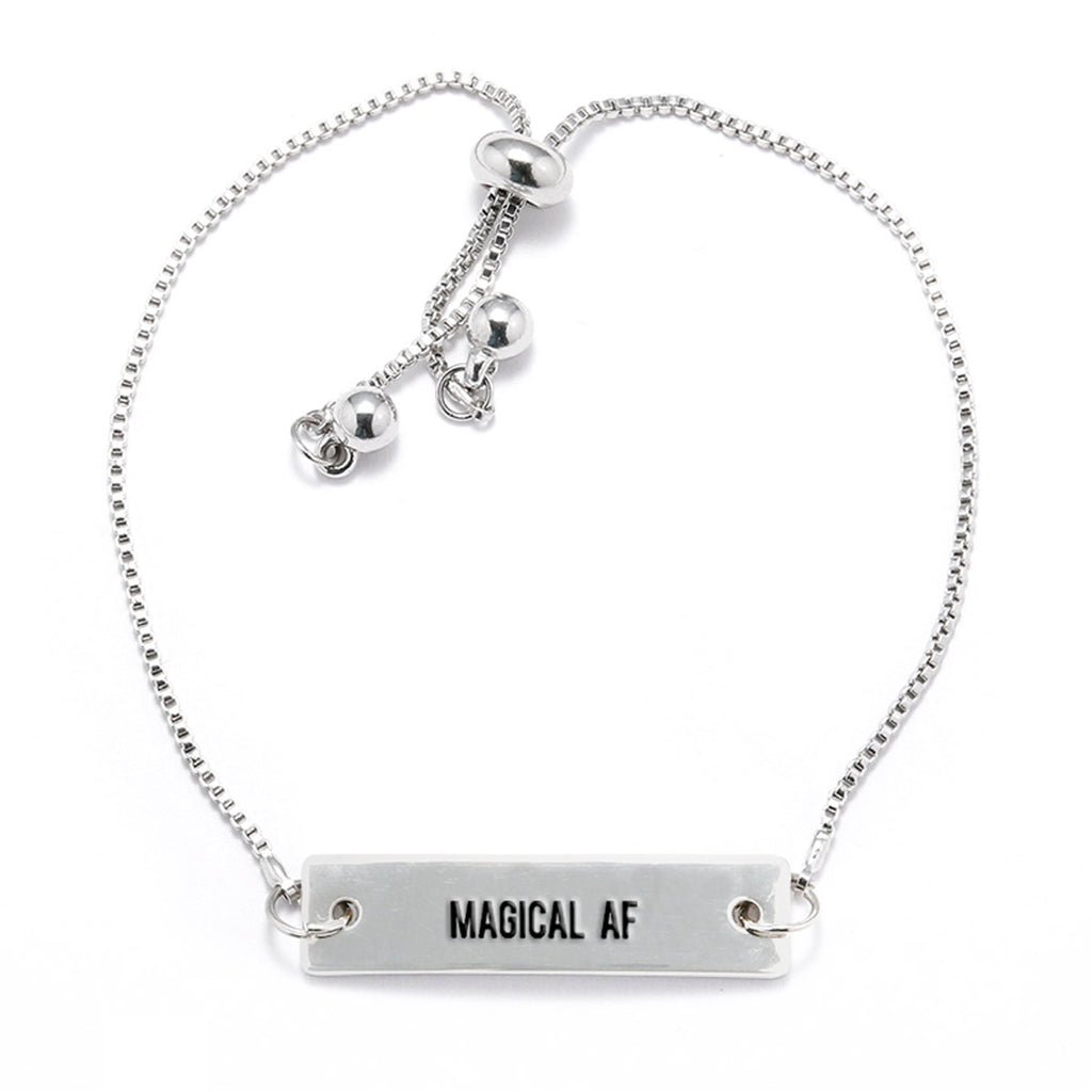 Magical AF Silver Bar Adjustable Bracelet - pipercleo.com
