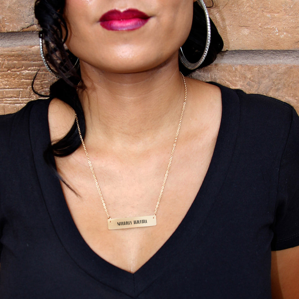Naturally Beautiful Gold / Silver Bar Necklace - pipercleo.com