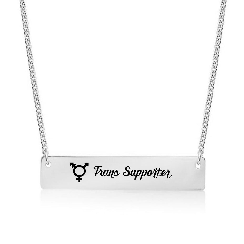 Trans Supporter Gold / Silver Bar Necklace - pipercleo.com